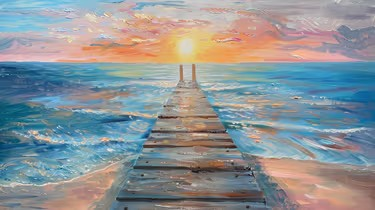 Join us for a Paint Nite Event, Feb 14th, 7PM - Sunset at the Dock - Partner Painting (2 Canvas)