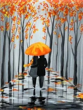 Join us for a Paint Nite Event, Sep 19, 7PM - Rainy Autumn Stroll