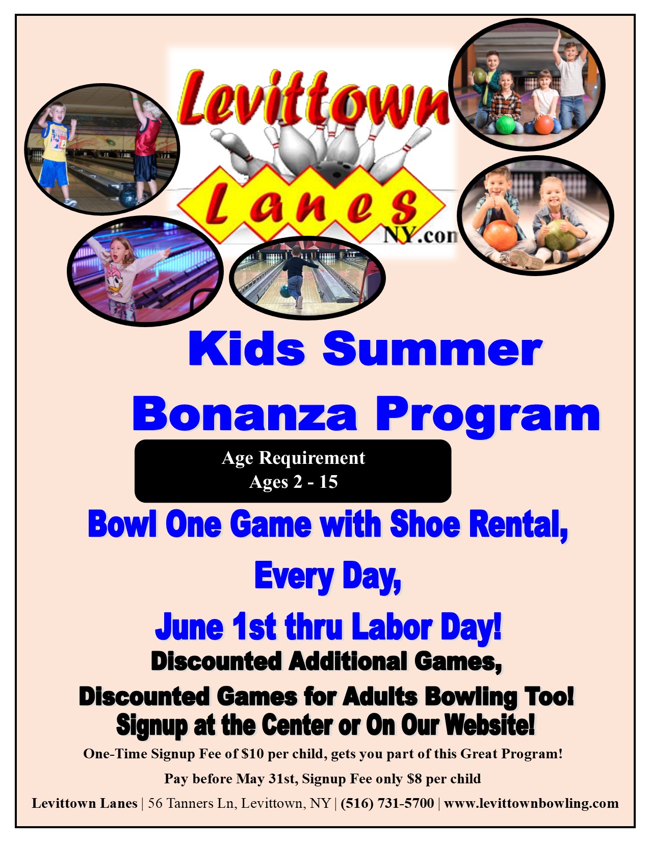 Levittown Lanes Summer Bonanza Kids Pass