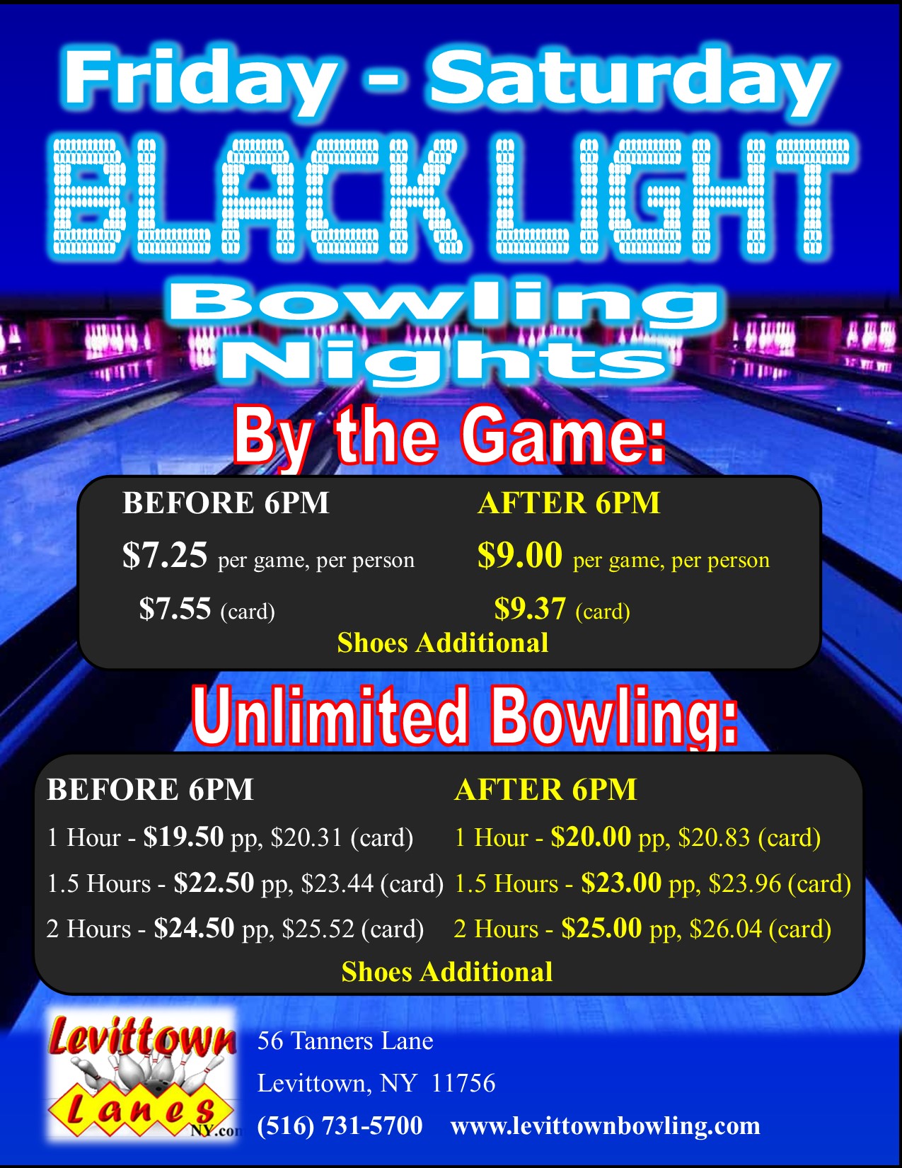 Our Friday & Saturday Black Bowling Special