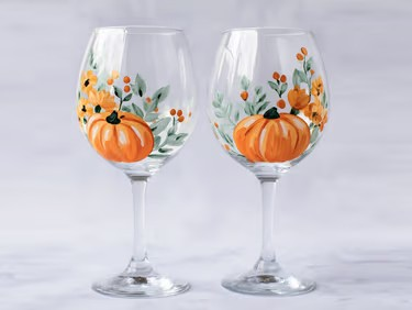 Join us for a Paint Nite Event, Sept 18th at 7PM - Fall Florals Wine Glass Painting