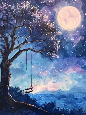 Join us for a Paint Nite event, May 1st, at 7PM - Moonlit Wishes